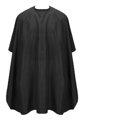 ASTER Capa de peluquería profesional con cierre a presión ajustable, capa de corte de pelo impermeable para adultos, equipo de salón para estilista y uso doméstico - 120 x 100 cm (negro), Negro, Talla
