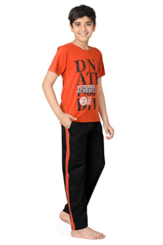 Image of Kids Night Suit for Boys - Cotton Set of Pyjama & T-Shirt Sleepwear - Lightweight & Comfortable Night Wear for Kids
