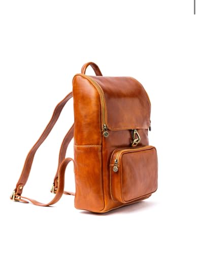 Sac à dos en cuir véritable PUCCINI fabriqué en Italie élégant et durable pour femme