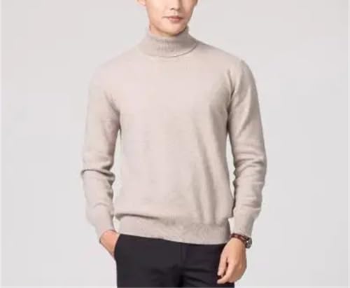Men's High Neck Sweater Winter Cotton Blend Knit Pullover Warm Casual Sweaters3
