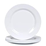 Yinshine Melamine Dinner Plates Set - 10 3/4 Inch White Melamne Plates, 6pcs Dinner Dishes Set for Everyday Use, Dishwasher Safe,Unbreakable,White