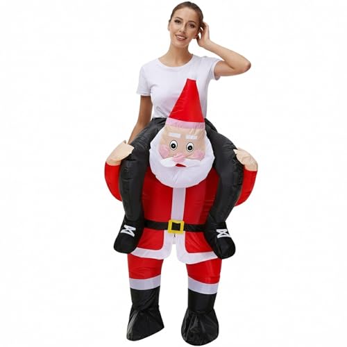 Berimaterry Disfraz inflable de Navidad con diseño de árbol de Papá Noel, divertido traje de fiesta, disfraz de personajes de vacaciones, para reuniones, eventos de temporada, espectáculos de cosplay