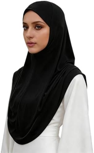Instant Hijab Ready To Wear Hijab Scarf for Women Soft Long Muslim Jersey Hijabs Head Scar...