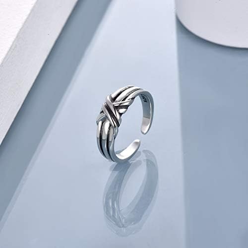 UCADRIT 925 Sterling Silver Adjustable Thumb Rings Open Band Ring Jewellery Gift for Women
