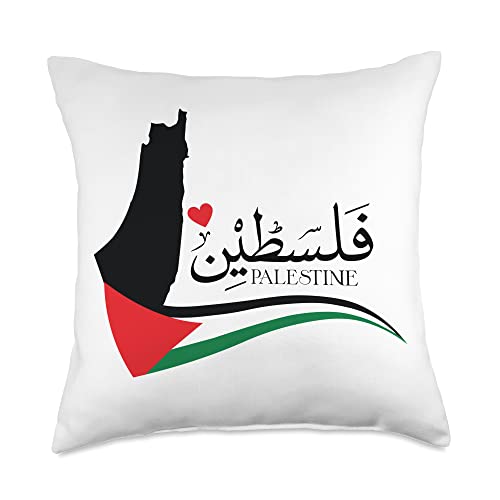 Palestine Flag Palestinian Map Jerusalem's Throw Pillow