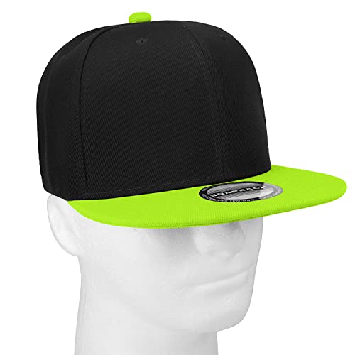 Image of Falari Wholesale 12 Pack Snapback Hat Cap Hip Hop Style Flat Bill Blank Solid Color Adjustable Size