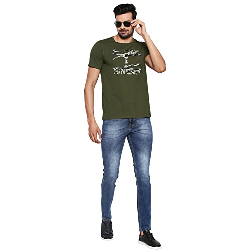 Image of Spykar Men's Cotton Slim Fit T-Shirt