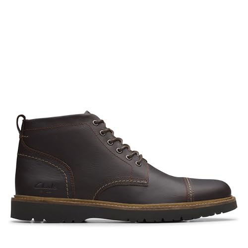 Clarks Clarks Men's Weltridge Zip Cap-Toe Boot, Dark Brown Leather, 12