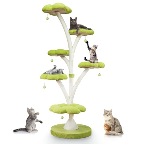 Árbol para gatos con forma de flor y rascador 71 pulg miniatura 1