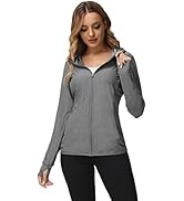 TIHEEN Workout Jacket for Women,Lightweight Cool Athletic Jacket Sun Protection Full Zip Long Sle...