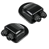 2 Stück Dachdurchführung IP68 Wasserdicht ABS Solar Doppel-Kabeldurchführung, Klimaanlagen, Wohnmobile, Wohnwagen, Boote - Schwarz