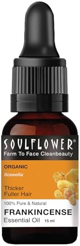 Soulflower Frankincense Essential Oil, Anti Aging, Improve Skin Tone & Elasticity, Hair Growth, Reduce Hair Fall, Dry & Itchy Scalp|Boswellia Genus, 100% Pure, Natural, Organic, Chemical Free, 15ml