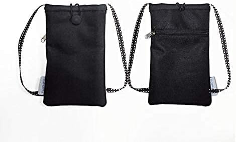 Tainada Small Crossbody Smartphone Pouch, Shockproof Cross Body Shoulder Wallet Travel Phone Purse Bag for iPhone 16/15/14/13 Pro, 13 mini, Samsung Galaxy S24, S23, S22, S21, S20 FE, A54 (Plain Black)