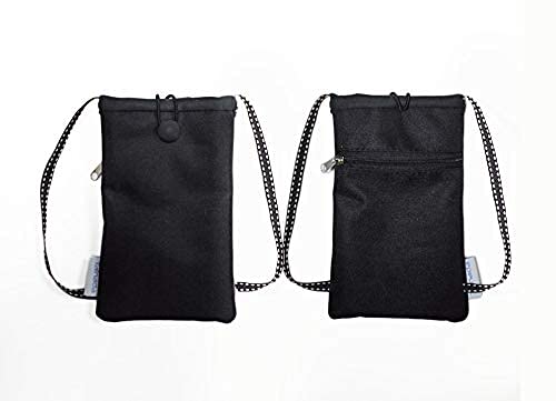 Tainada Small Crossbody Smartphone Pouch, Shockproof Cross Body Shoulder Wallet Travel Phone Purse Bag for iPhone 16/15/14/13 Pro, 13 mini, Samsung Galaxy S24, S23, S22, S21, S20 FE, A54 (Plain Black)