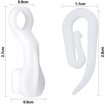 NiceLand Curtain Hooks,100pcs White Plastic Curtain Hooks for Door Curtain,Window Curtain, Curtain Hooks and Gliders for Door Curtain/Window Curtain,