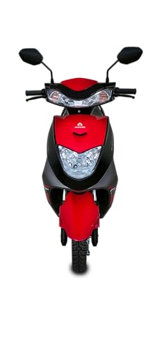 Image of Ampere Powered by Greaves Electric Mobility Reo Li Low Speed Electric Scooter Red with Portable Charger Booking For Ex-Showroom