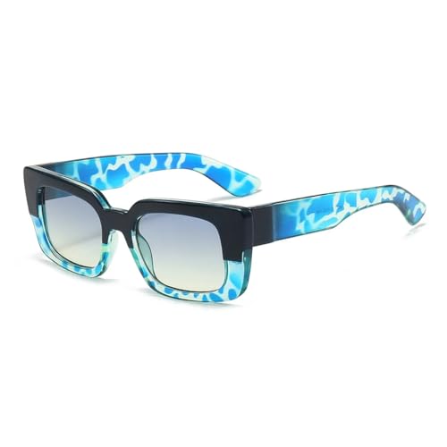 Lunettes de soleil protection UV400 style rétro léopard à monture rectangulaire carrée