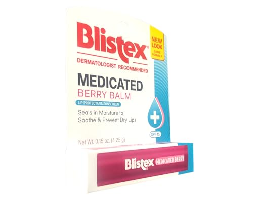 Blistex Medicated Berry Balm SPF 15 0.15 oz (Pack of 7)