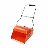 Jiuvaso Paletta con Ruote Carrellata Scopatura con Coperchio Lunga Grande Capacità in Acciaio Inox con 4 Ruote Coperchio Antivento