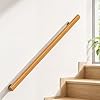 Wooden Stair Handrail, Single Piece Handrails, Complete Kit with Metal Bracket, Safety Anti-Slip Wall Stair Rail for Indoor Elderly Children, for Bars Lofts Kindergarten Guardrail Corridor