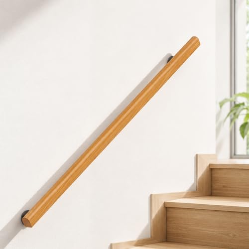 Wooden Stair Handrail Kit with Metal Brackets