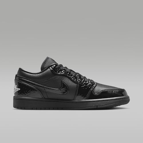 Nike Air Jordan 1 Low SE Women's Shoes (HJ7743-010, Black/White/Metallic Silver/Black) Size 5.5