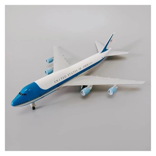 Avión de metal 747 Air Force One escala 1 400 miniatura coleccionable de 20 cm 5