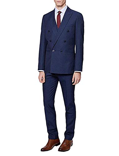 Smoking de mariage homme costume trois pièces croisé chic ajusté pour cérémonie