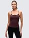 CRZ YOGA Butterluxe Racerback Tank Tops for Women - Scoop Neck Spaghetti Strap Padded Workout Camisole with Built in Bra Ripe Plum Small