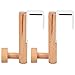 DOITOOL 2Pcs Door Hook Rustic Wooden Hooks Shower Wood Clothes Organizer Hat Towel Hangers Coat Hooks Door Hanger Over The Door Towel Rack Modern Single Hat Hooks Wall White Iron Aisle