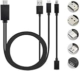 TLINGMEIXIAN Adaptador universal de cable MHL Micro USB a HDMI 1080P HD para teléfono Android, negro-Xian
