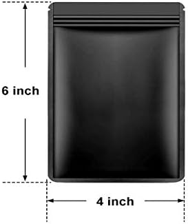 Techson 100 PCS Resealable Smell Proof Bags, Ziplock Foil Bags, Aluminum Pouches for Party Favor Food Storage, Gift Bag (Black, 4 x 6 inches)