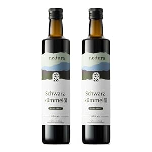 nedura® Schwarzkümmelöl kaltgepresst (gefiltert) 2x 500ml – mit hohem Thymochinongehalt - 100% naturrein, zertifiziert - täglich frisch & schonend gepresst - direkt aus eigener Manufaktur