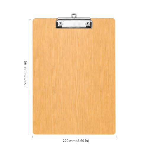 JIEHIN 15 portablocco in legno A5, con morsetto in metallo e occhiello per appenderlo, piastra per scrivere, clip DIN A5, per ufficio, ristorante e scuola - Immagine 1