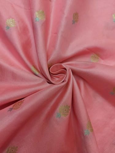 Brocart de soie au mètre couleur rose bonbon couture d'ornement