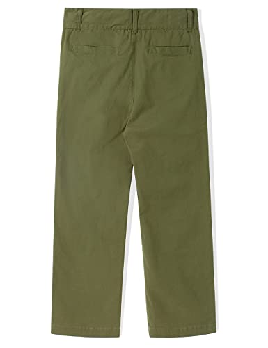Spring&Gege Boys 'Twill Flat Front Uniform Stretch Chino Dress Pants, Olive Green, 5-6 Years #TOP1