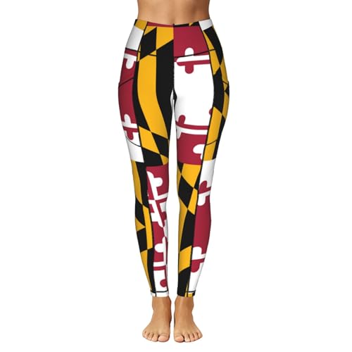 Leggings con estampado de Maryland TTYDOKLA para mujer con bolsillos elásticos 2