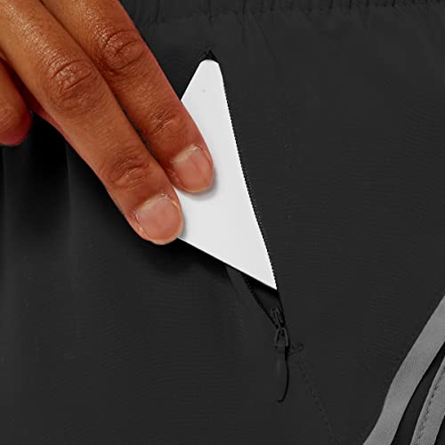 ASICS Roupa de corrida curta feminina PR LYTE 6,5 cm, Performance Black/Sheet Rock, M