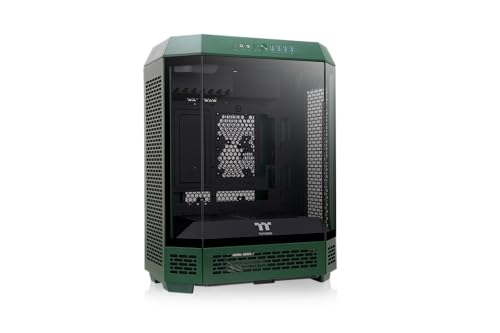 Thermaltake The Tower 600 | E‑ATX Mid‑Tower Gehäuse | 3‑Seiten‑Tempered‑Glass | Vertikales Design | Unterstützt ATX/ATX Mainboards | Kompatibel mit 420‑mm‑Radiatoren & High‑End‑GPUs | Racing Green