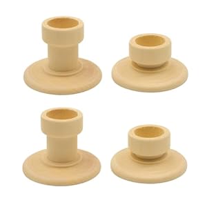 4 Pcs Wooden Candle Holders Set Unfinished Wood Candlestick Cups 2 Tall 2 Short Rustic Candle Holders for DIY Crafts Painting Wedding Farmhouse Home Decorations