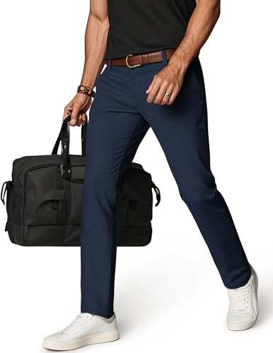 PJ PAUL JONES Mens Golf Pants Stretch Work Dress Pant Casual Classic Fit Lightweight Slacks Trousers with 5 Pockets