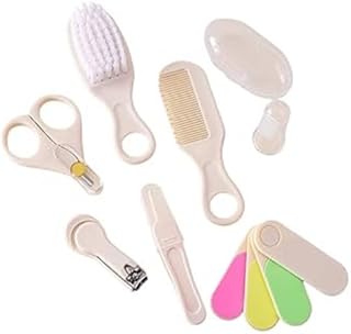 مجموعة العناية بالأطفال مكونة من 7 قطع تشمل قصافة أظافر، وفرشاة شعر، ومشط، ومبرد أظافر، ملحقات باللون الوردي والأخضر، خالية من مادة بيسفينول أ وآمنة، ومناسب لجميع الأعمار
