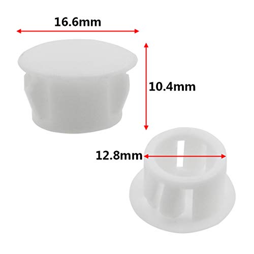 Qjaiune 1/2 Inch / 13Mm Hole Caps White Plastic Hole Plugs, Flush Mount Hole Plug Button Locking Panel Plugs Snap In Hole Cover, Tubing Post End Cap For Chair Table Furniture (30 Pack) #TOP1