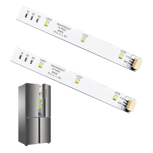 Lot de 2 Bandes LED pour Haier Réfrigérateur, 0064001827 - Pièce de Rechange pour Porte Avant, Bande Lumineuse LED, Bande Led Frigo pour Haier Compatible avec Haier BCD-575WDBI - Porte Avant, 12V