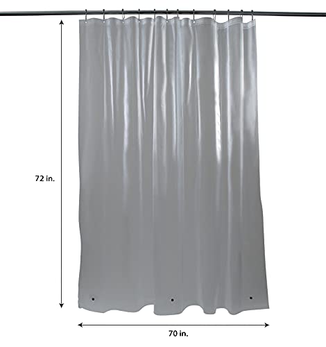 Bath Bliss Shower Liner In Clear Frost Translucent, Pvc Material, Durable #TOP3