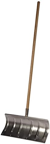 Bigfoot - Pala de nieve de aluminio con diseño de pala de nieve, hoja de 20 pulgadas, revestimiento antiadherente, mango de madera