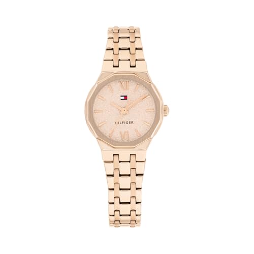 Image of Tommy Hilfiger Mackenzie with Carnation Gold Dial Gold Stainless Steel Strap Watch for Women - TH1782887