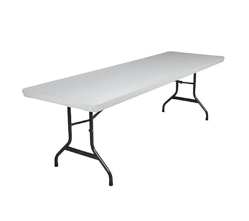 Grandipity 6Ft Stretch Spandex Table Cover For Standard Folding Tables Universal Rectangular Fitted Tablecloth Protector For Wedding Banquet Party Ivory, 6 Pcs, 72 Length X 30 Width X 30 Height Inches #TOP5