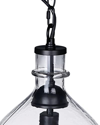 Casamotion Pendant Lighting For Kitchen Island Hand Blown Glass Pendant Lights Ceiling Hanging Light Fixtures Vintage Farmhouse Dining Roomtable Hallway Enrtyway Globe Recycled Clear 11 “Inch Diam #TOP7