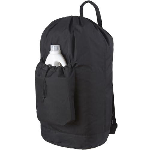 Seiritex Laundry Backpack Bag, Dirty Clothes Travel Laundry Bag with Shoulder Straps for College Dorm Room (Black) by Seiritex - Used condition - US$15.91